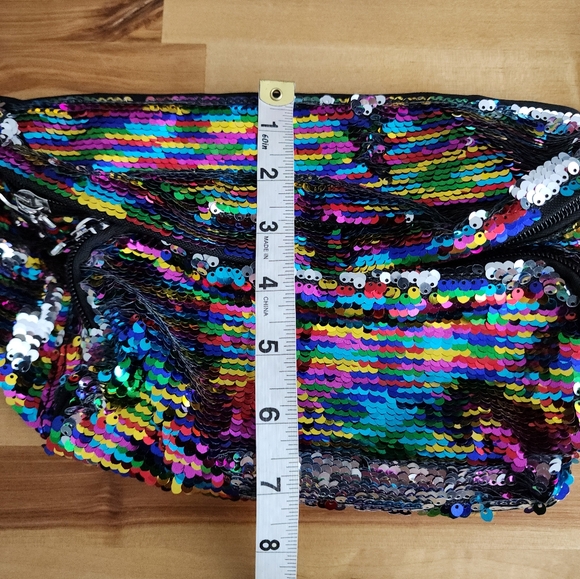 Pink Victorias Secret Fanny Pack Adjustable Sequins Colorful - Picture 10 of 13